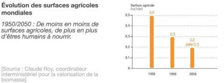 Evolution des surfaces agricoles mondiales