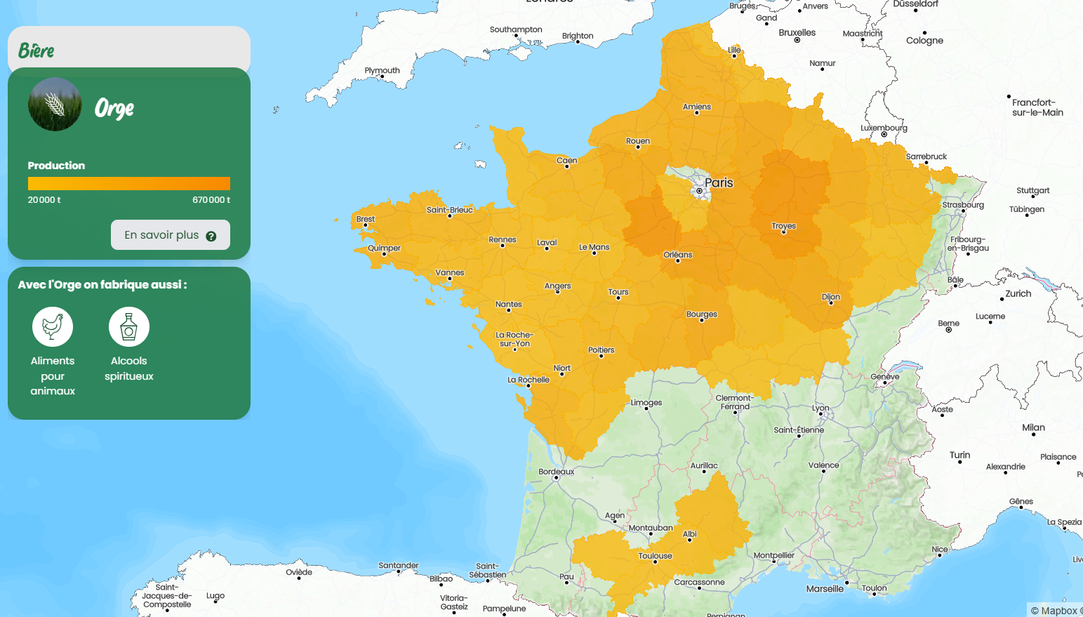 Culture orge carte filière