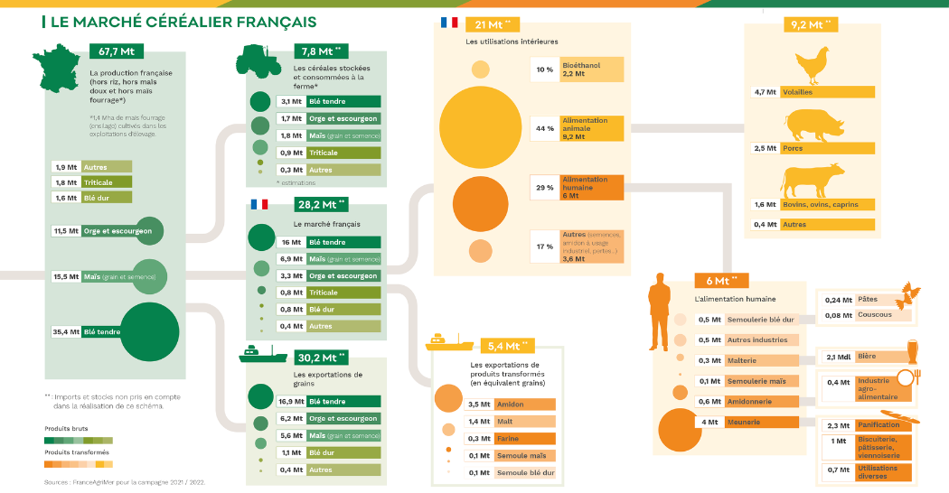 le marché des céréales françaises en chiffres